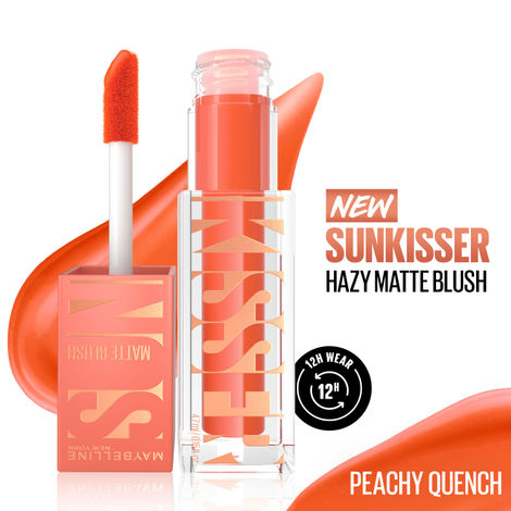 Buy Maybelline Sunkisser Hazy Matte Blush, 12HR Sunkissed Cheeks, Transfer & Sweat-proof, Melt-to-Skin Buildable Formula, Non-comedogenic, Peachy Quench - 4.7 gm-Purplle