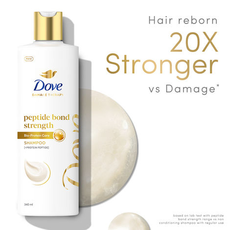 Buy Dove Peptide Bond Strength Shampoo | 340 ml-Purplle