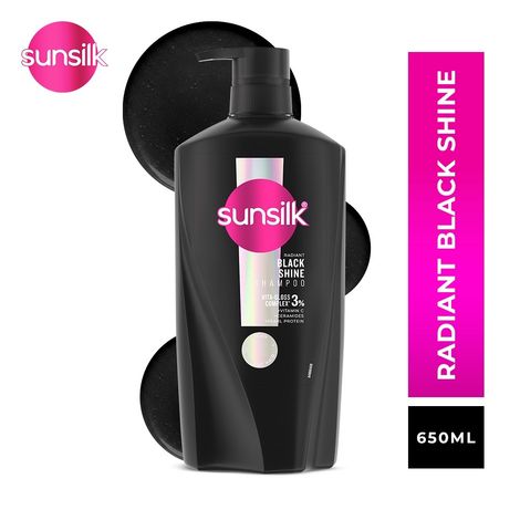 Buy Sunsilk Radiant Black Shine Shampoo 650 ml-Purplle