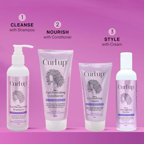 Buy Curl Up Ultra Defining Bundle combo with Shampoo , Conditioner , Cream & Gel Combo of 4-Purplle