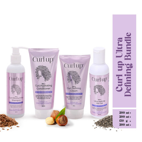 Buy Curl Ultra Defining Bundle combo with Shampoo , Conditioner , Cream & Gel Combo of 4-Purplle