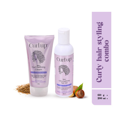 Buy Curl Up Styling Combo with Cream(150 gm) & Gel( 200 ml ) combo of 2-Purplle