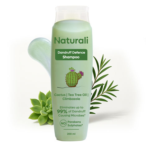 Buy Naturali Dandruff Defence Shampoo with Tea Tree Oil & Cactus Extracts | Prevents Dandruff | Paraben and Sulphate Free Shampoo | Anti Dandruff Shampoo | 200 ml-Purplle