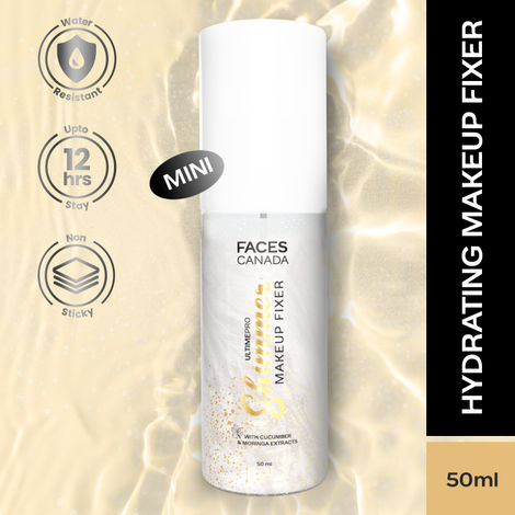 Buy FACES CANADA Ultime Pro Shimmer Makeup Fixer, 50 ml | Long Lasting Makeup Setting Spray | Keeps Makeup Intact | Glamourous Shimmer Finish | Hydrates, Soothes & Refreshes Skin | Alcohol Free-Purplle