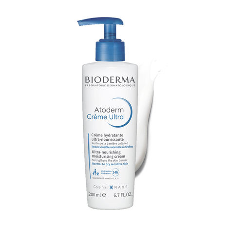 Buy Bioderma Atoderm Creme Ultra-Nourishing Moisturiser with Hyaluronic Acid & Ceramides - Pump Bottle 200 ml-Purplle