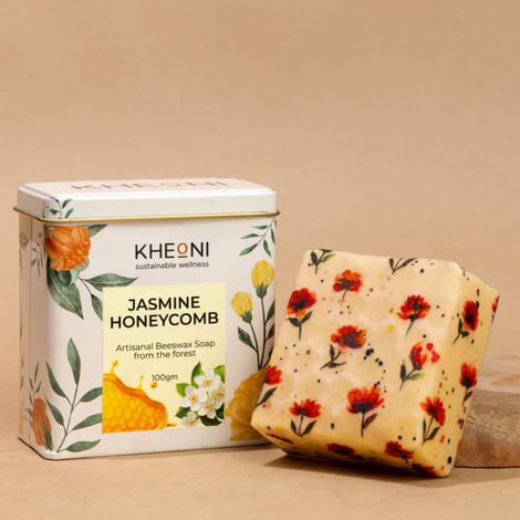 Buy Kheoni Jasmine Honeycomb Artisanal Beeswax Soap Bar (100 gm)-Purplle