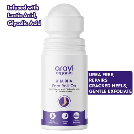 Buy Aravi Organic AHA BHA Foot Cream For Repair Cracked Heels| All Skin Types | Urea & Petroleum Free | 50 ml-Purplle