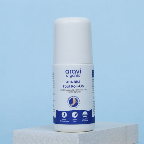 Buy Aravi Organic AHA BHA Foot Roll-On for Cracked Heels Repair | Urea & Petroleum Free | Exfoliates, Softens & Repairs Dry Feet | Moisturizes & Revives Dry Skin | Suitable for All Skin Types – 50 ml-Purplle