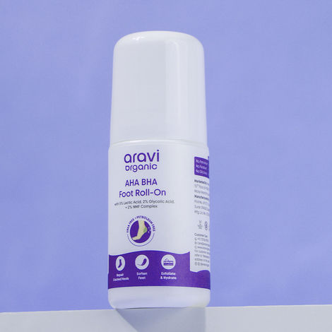 Buy Aravi Organic AHA BHA Foot Roll-On | 5% Lactic Acid, 2% Glycolic Acid, 2% NMF Complex | Prevents Cracked Heels, Sweat & Pigmentation | All Skin Types | 50 ml-Purplle