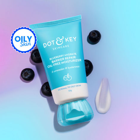 Buy Dot & Key Blueberry Hydrate Barrier Repair Oil-Free Moisturizer with Ceramides & Hyaluronic - 50 ml-Purplle