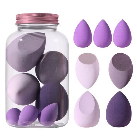 Buy Mepoint Makeup Sponge Set 7 Pcs Multi-color Foundation Blending Beauty Blender, Flawless for Liquid Creams and Powders Colour May Vary-Purplle