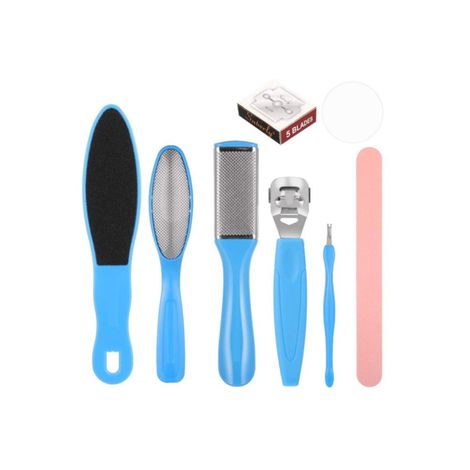 Buy Mepoint Pedicure Tools for Feet - 8 in 1 Pedicure Kit | Foot Scrubber for Dead Skin, Callus Remover, Foot Scraper, Foot File, Pitchfork, Filer for Nail Repair - 1 Set-Purplle
