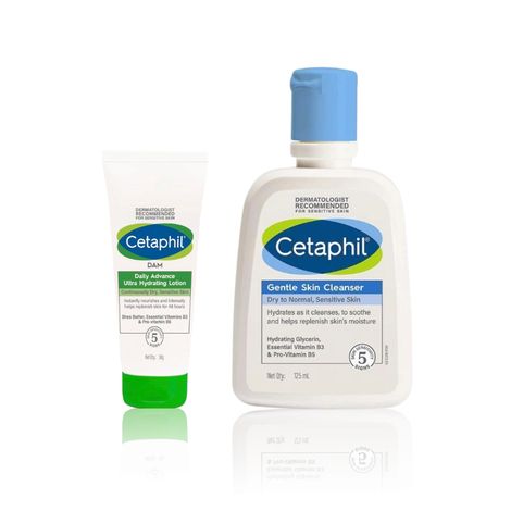 Buy Cetaphil Skin Care Essentials for All Seasons [Cetaphil Gentle Skin Cleanser (125 ml) + Cetaphil DailyAdvance Ultra Hydrating Lotion (30 gm)-Purplle