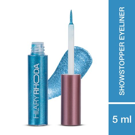 Buy Hilary Rhoda Showstopper Eyeliner | Smudge-proof Eyeliner | Metallic Glitter Eyeliner | Water-Resistant Eyeliner | 5 ml (Sea Shine Blue - Shade 08)-Purplle