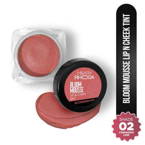 Buy Hilary Rhoda Bloom Mousse Lip N Cheek Tint | Waterproof & Smudge-Proof | 12-Hour Stay | Non-Drying Formula | Mousse Texture | Matte Finish - 5 gm (Cinnamon chip - Shade 02)-Purplle