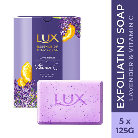 Buy LUX LAVENDER & VIT C EXF SOAP 5x125 gm-Purplle