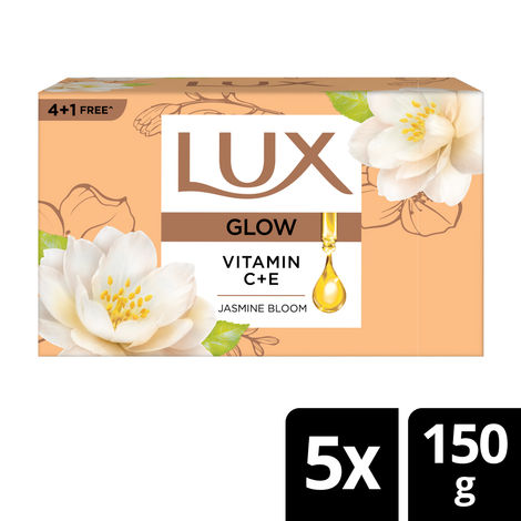 Buy Lux Flaw-less Glow Bathing Soap infused with Vitamin C & E |For Superior Glow|Buy 4 Get 1 Free|150 gm-Purplle