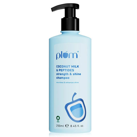 Buy Plum Coconut Milk & Peptides Strength & Shine Shampoo | 250ml | Full Size-Purplle