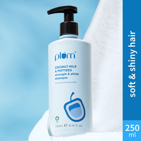 Buy Plum Coconut Milk & Peptides Strength & Shine Shampoo | 250ml | Full Size-Purplle