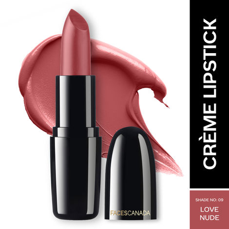 Buy FACES CANADA Weightless Creme Finish Lipstick - Love Nude 09, 4 gm | Creamy Finish | Silky Smooth Texture | Long Lasting Rich Color | Hydrated Lips | Vitamin E, Jojoba Oil, Shea Butter, Almond Oil-Purplle