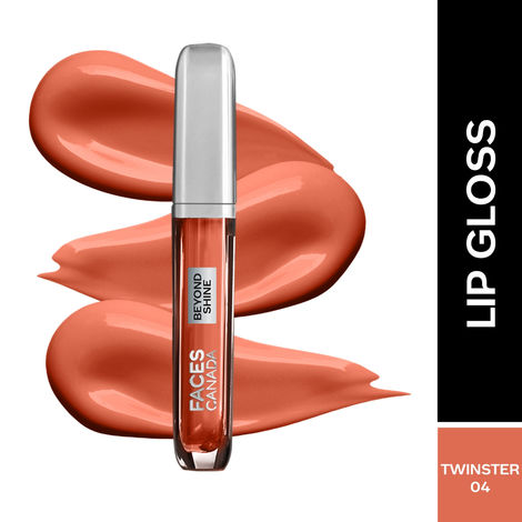 Buy FACES CANADA Beyond Shine Lip Gloss - Twinster 04, 3.8 ml| Lightweight Non-Sticky Luxurious Texture For Glossy Lips | Instant Shine | Fuller, Supple & Plump Lips | 24HR Hydration-Purplle