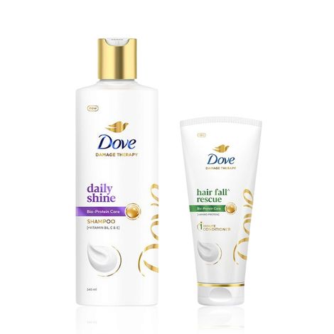 Buy Dove Daily Shine Hair Fall Rescue Combo ( Daily Shine BIO PRO Shampoo (340 ml) + Hair Fall Rescue Hair Conditioner For Strong Frizz Protected Hair (175 ml)) Combo of 2-Purplle