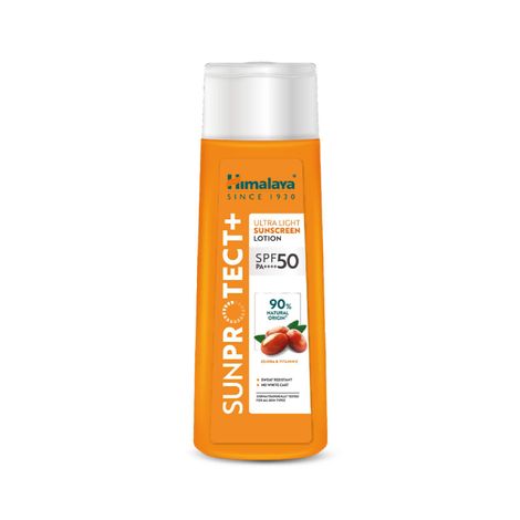 Buy Himalaya Sunprotect + | Ultra-light Sunscreen Lotion | SPF 50 PA ++++ | 90% Natural Origin Ingredients | Zero White Cast | 98% Broad Spectrum Protection | Sweat & Water Resistant | For Men & Women | 100 ml-Purplle