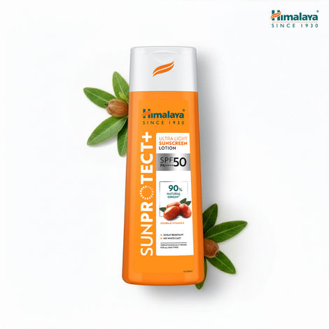 Buy Himalaya Sunprotect + | Ultra-light Sunscreen Lotion | SPF 50 PA ++++ | 90% Natural Origin Ingredients | Zero White Cast | 98% Broad Spectrum Protection | Sweat & Water Resistant | For Men & Women | 100 ml-Purplle