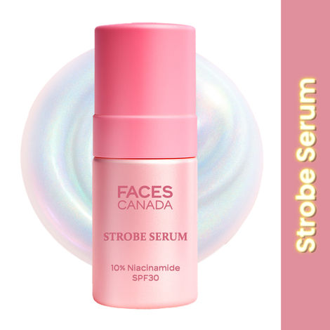 Buy FACES CANADA Strobe Serum - 27 ml | Brigtening Serum + Strobe Cream + SPF 30 Sunscreen | 10% Niacinamide | Removes Dark Spots & Hyperpigmentation | GlowLift Complex | Instant Glow-Purplle