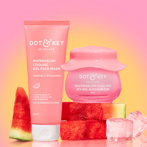 Buy Dot & Key Cooling Gel Moisturizer & Cleanser Duo Skin Care Kit Combo of 2-Purplle