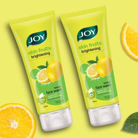 Buy Joy Skin Brightening Lemon Face Wash For Oily Skin (100 ml x 2) | Reduces Dark Spots, Removes Excess Oil & Dirt | Enriched with Natural Exfoliating Agents & Vitamin C (Pack of 2)-Purplle