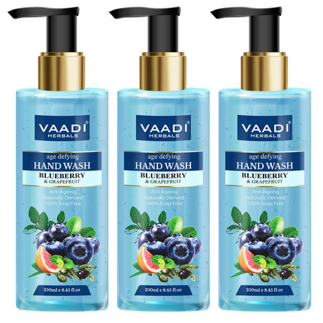 Buy Vaadi Herbals Pack of 3 Age Defying Blueberry & Grapefruit Hand Wash (250 ml x 3)-Purplle