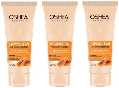 Buy Oshea Herbals Papayaclean Anti Blemish Face Wash 50grams pack of 3-Purplle