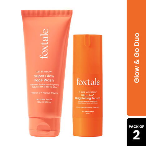 Buy Foxtale Glow & Go Duo | Brightening Face Wash + Vitamin C Serum 130 ml-Purplle