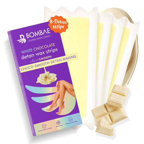 Buy Bombae White Chocolate Wax Strips for Women, Glow Wax Strips for Arms, Underarms, Legs, Bikini, 8 Strips-Purplle