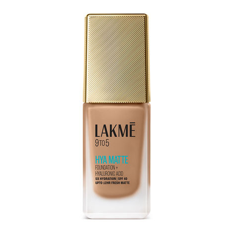 Buy Lakme 9to5 Hya Matte Foundation + Hyaluronic Acid Warm Caramel - 25 ml-Purplle