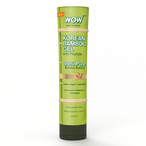 Buy WOW Skin Science Korean Bamboo Gel with Peptide | 99% Pure Bamboo Extract | Lightweight Hydration for Skin & Hair | No Silicones, Parabens or Mineral Oil | All Skin & Hair Types | 200 ml-Purplle
