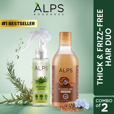 Buy Alps Goodness Thick & Frizz-Free Hair Duo with Rosemary Water Spray (100 ml) & Flaxseed Gel (300 ml) | For Thick-Long Hair | Gives Frizz-Control Combo of 2-Purplle