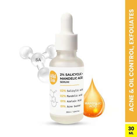Buy Wild Oak Anti Acne & Oil Control Face Serum | 2X Power of 2% Salicylic & Mandelic Acid | Acne Buster | Anti-Acne Pore Cleansing & Skin Exfoliation | Face Serum for Men & Women | 30 ml-Purplle