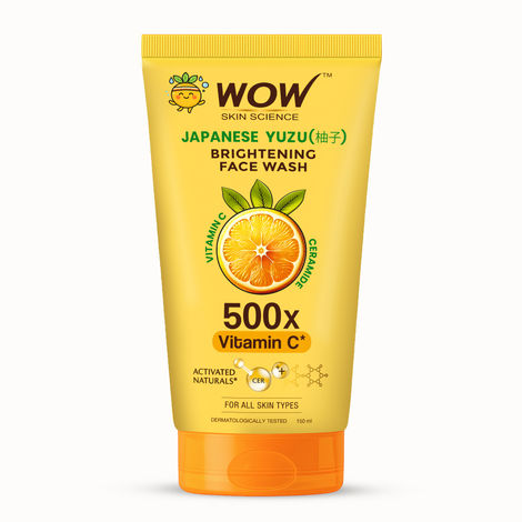 Buy WOW Skin Science Japanese Yuzu + Vitamin C with Ceramide Brightening Face Wash | 500x Vitamin C | For Strengthened Glowing Skin | Paraben-Free Gentle Cleanser with Orange Peel & Camu Camu | 150 ml-Purplle