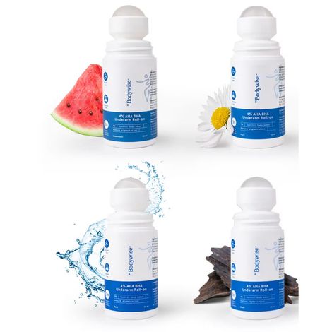 Buy Be Bodywise 4% AHA BHA Underarm Roll-On Controls Underarm Pigmentation & Odour In 4 Fragrances, Pack of 4-Purplle