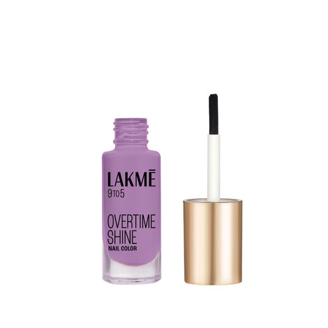 Buy Lakme 9 To 5&nbsp;OVERTIME SHINE&nbsp;Nail Color - Lilac Link (6 ml)-Purplle