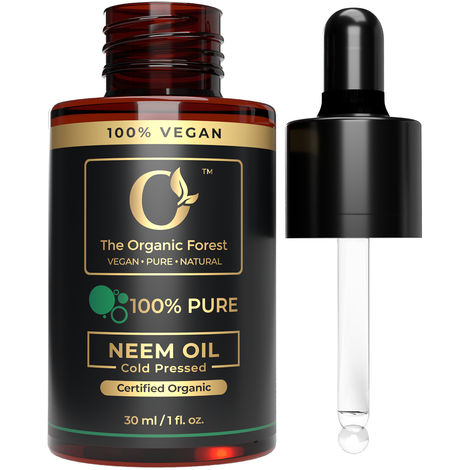 Buy The Organic Forest Plant Based Organic Neem Oil for Skin, Hair and Plants – Pure Cold Pressed Neem Oil For Hair Dandruff and Lice – Soothing & Nourishing 30 ml-Purplle