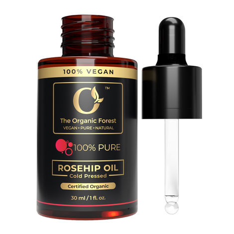 Buy The Organic Forest 100% Plant Based Organic Rosehip Oil for Skin & Face – Pure and Cold Pressed Rose Hip Oil for Glowing, Hydrating & Nourishing Skin | Natural Moisturizer, Non-Greasy for All Skin Types 30 ml-Purplle