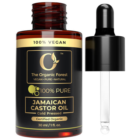 Buy The Organic Forest 100% Plant Based Jamaican Black Castor Oil for Hair Growth - Cold Pressed Jamaican Castor Oil for Eyelashes, Eyebrows & Skin | Helps Thicker, Stronger Hair - Moisturizes Skin - Natural & Vegan 30 ml-Purplle