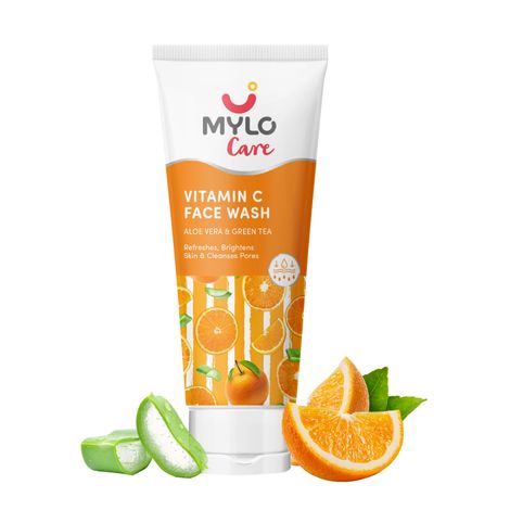 Buy Mylo Vitamin C Hydrating & Brightening Face Wash With Aloe Vera for All Skin Types 100 ml-Purplle