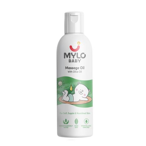 Buy Mylo Baby Massage Oil With Pure Desi Ghee & Olive Oil | Dermatologically Tested 200 ml-Purplle