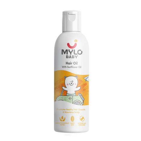 Buy Mylo Baby Hair Oil With Sunflower oil For Promotes Hair Growth & Soothes dry scalp 100 ml-Purplle