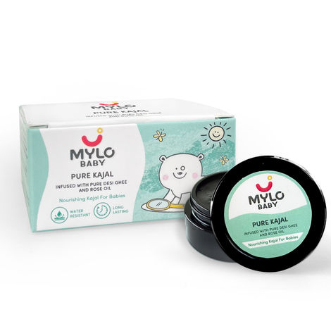 Buy Mylo Baby Pure Kajal With Pure Desi Ghee SmudgeProof | Long Lasting | Water-Resistant | Soothes Dry Eyes 5 gm-Purplle