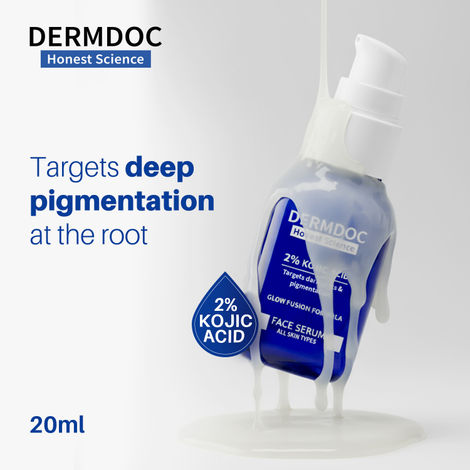Buy DermDoc 2% Kojic Acid Face Serum | Dark Spots & Pigmentation Control | Brightening, Even-Tone Formula with Niacinamide + Alpha Arbutin + Glutathione | Spot Corrector Serum for Acne Marks, Tanning & Uneven Skin Tone – 20 ml-Purplle